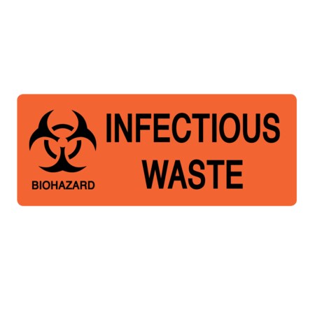Nevs Label, Biohazard Infectious Waste 2" x 5" LW-0083